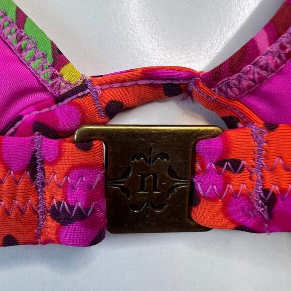 Nanette Lepore NWT Women's Bikini Wired Top Tassels Colorful Artsy Print Size L - Picture 10 of 11